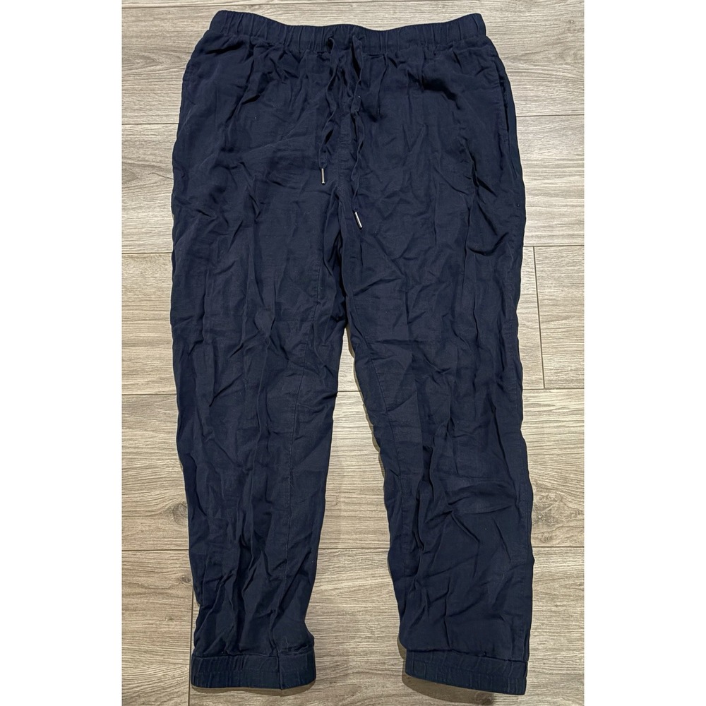 Needle And Cloth Blue Joggers Sz M (8-10) Linen Blend